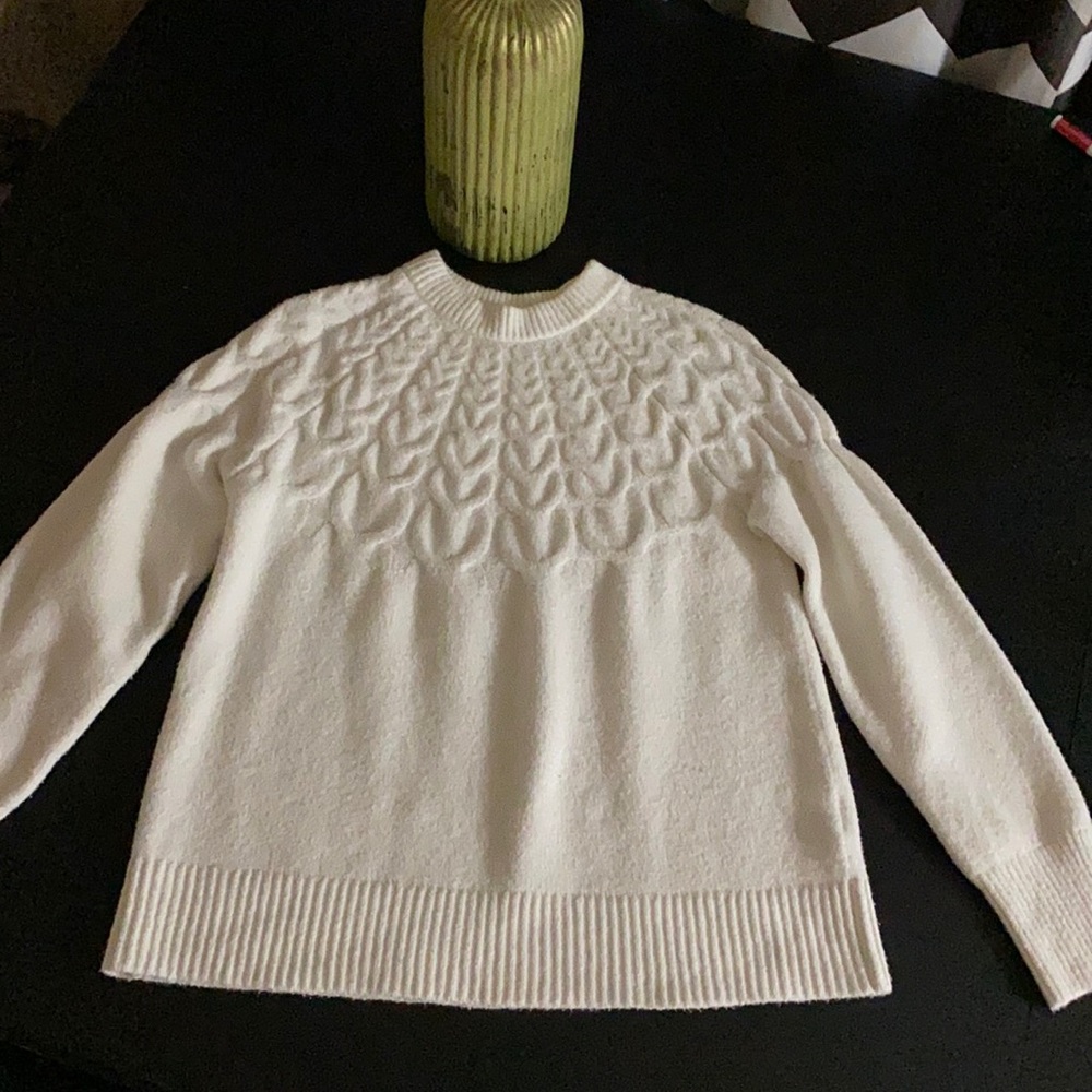 White Macy’s sweater